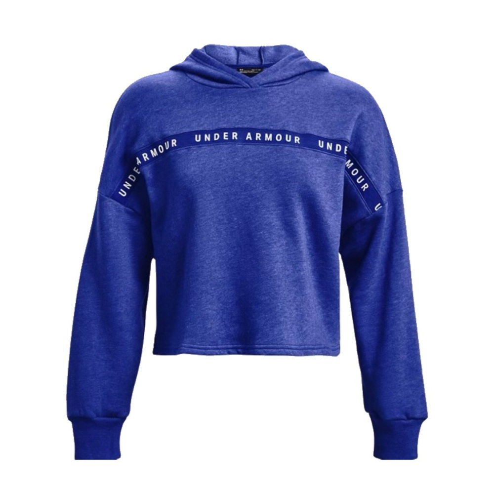 Women’s blue Under Armour cropped hooded sweatshirt | Medium